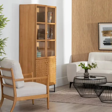 Vitrina Natural de Madera de Fresno DM 2 Puertas - IXIA (12)