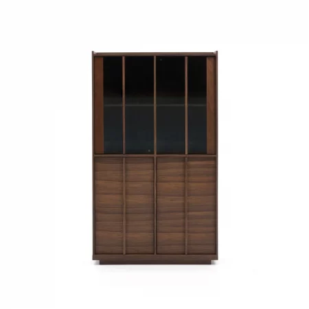 Vitrina Onix madera maciza nogal y chapa de nogal acabado oscuro 101x170 cm-1