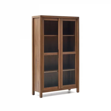 Vitrina Sashi de madera maciza de teca 110 x 185 cm-2