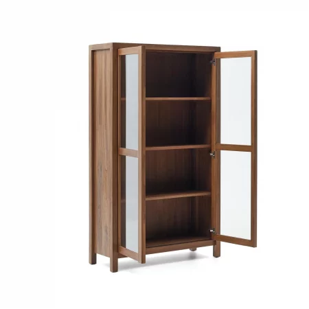 Vitrina Sashi de madera maciza de teca 110 x 185 cm-3
