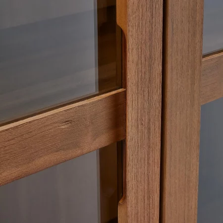 Vitrina Sashi de madera maciza de teca 110 x 185 cm-4