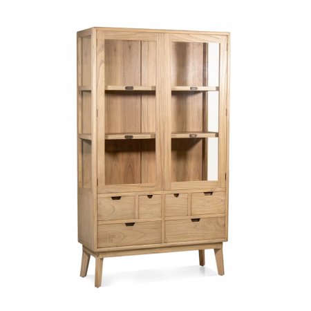 Vitrina Scandi 6 Cajones 2 Puertas 105x40x180 Cm - Moycor (1)