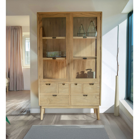 Vitrina Scandi 6 Cajones 2 Puertas 105x40x180 Cm - Moycor (2)