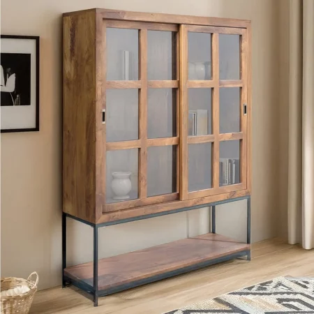 Vitrina Toronto 2 Puertas Correderas 3 Estantes 140x40x180 Cm - Moycor (5)