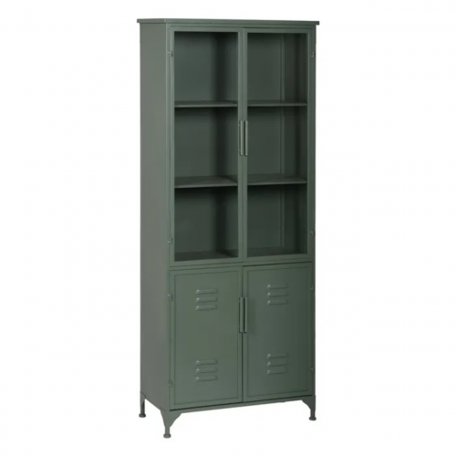 Vitrina Verde Militar de Metal y Cristal 2 Puertas Superioes 2 Puertas Inferiores - IXIA (2)