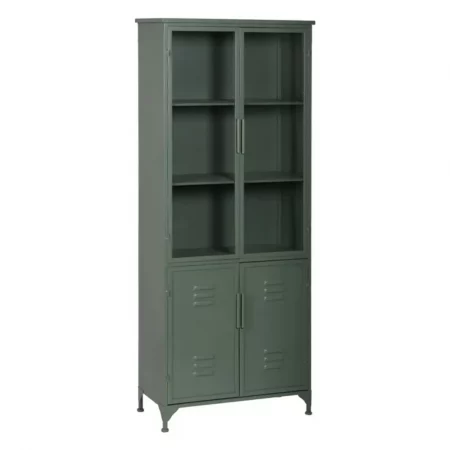 Vitrina Verde Militar de Metal y Cristal 2 Puertas Superioes 2 Puertas Inferiores - IXIA (2)