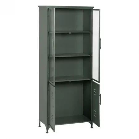 Vitrina Verde Militar de Metal y Cristal 2 Puertas Superioes 2 Puertas Inferiores - IXIA (3)