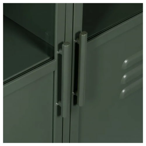Vitrina Verde Militar de Metal y Cristal 2 Puertas Superioes 2 Puertas Inferiores - IXIA (7)