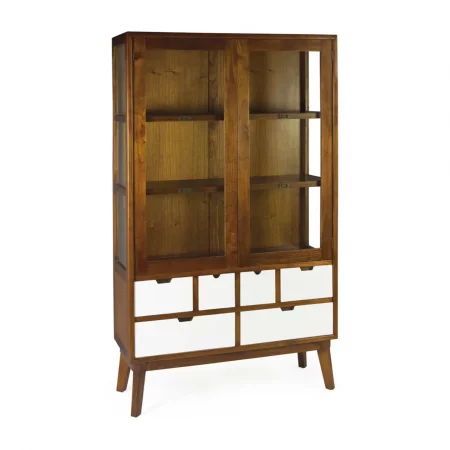 Vitrina con 6 Cajones y 2 Puertas Colección Artic 105x40x180 Cm - Moycor (1)