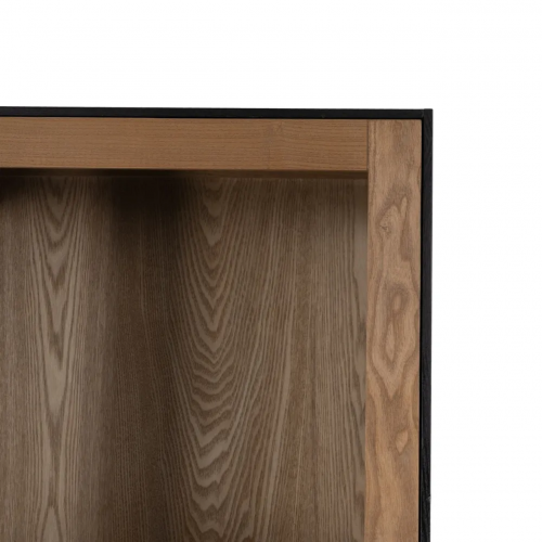 Vitrina de Madera de Fresno Negro-Natural DM 1 Puerta 2 Cajones - IXIA (11)