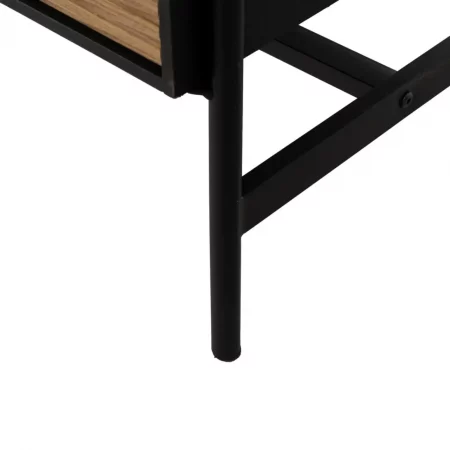 Vitrina de Madera de Fresno Negro-Natural DM 1 Puerta 2 Cajones - IXIA (12)