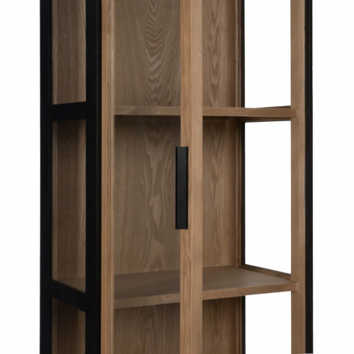 Vitrina de Madera de Fresno Negro-Natural DM 1 Puerta 2 Cajones - IXIA (4)
