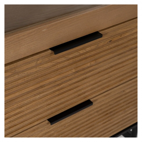 Vitrina de Madera de Fresno Negro-Natural DM 1 Puerta 2 Cajones - IXIA (8)