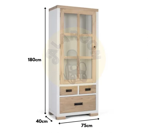 Vitrina de Madera de Mindi 75x40x180 Cm - Giner y Colomer (1)