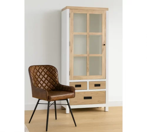 Vitrina de Madera de Mindi 75x40x180 Cm - Giner y Colomer (4)