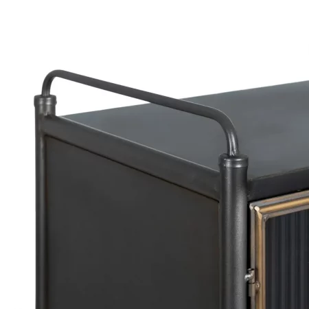 Vitrina de Metal y Cristal Brick Negro-Oro 3 Cajones 2 Puertas - IXIA (4)