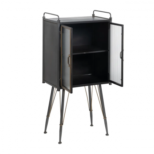 Vitrina de Metal y Cristal Brick Negro-Oro - IXIA (3)