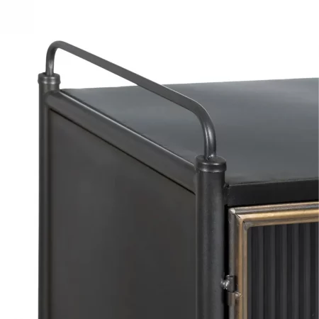 Vitrina de Metal y Cristal Brick Negro-Oro - IXIA (4)