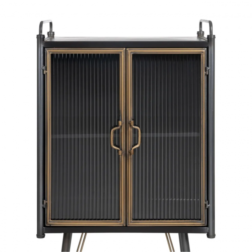 Vitrina de Metal y Cristal Brick Negro-Oro - IXIA (5)