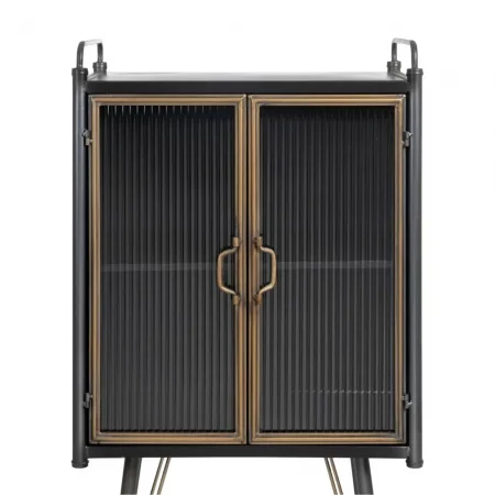 Vitrina de Metal y Cristal Brick Negro-Oro - IXIA (5)