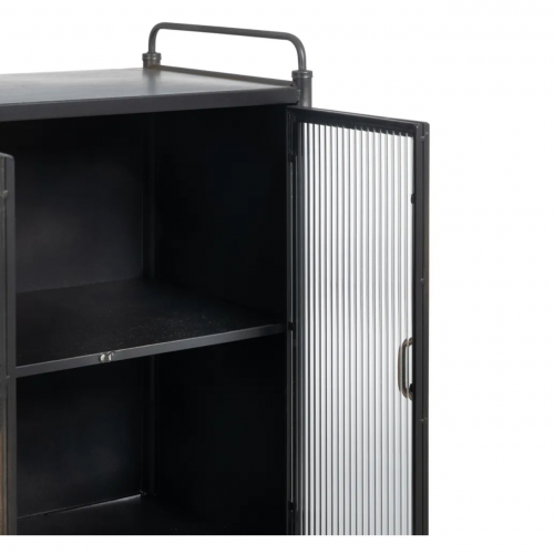 Vitrina de Metal y Cristal Brick Negro-Oro - IXIA (6)
