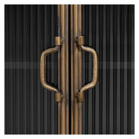 Vitrina de Metal y Cristal Brick Negro-Oro - IXIA (9)