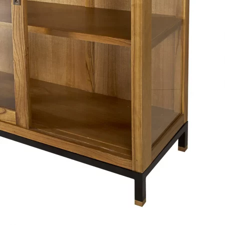 Vitrina en Madera con 2 Estantes y 2 Puertas Correderas Colección Madhu 180x40x138 Cm - Moycor (4)