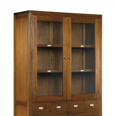 Vitrina en Madera de Caoba con 6 Cajones y 4 Puertas Modelo Flamingo 105x40x200 Cm - Moycor (2)