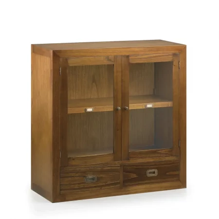 Vitrina en Madera de Mindi con 2 Cajones y 2 Puertas Modelo Star 90x35x90 Cm - Moycor (1)