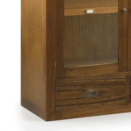 Vitrina en Madera de Mindi con 2 Cajones y 2 Puertas Modelo Star 90x35x90 Cm - Moycor (3)