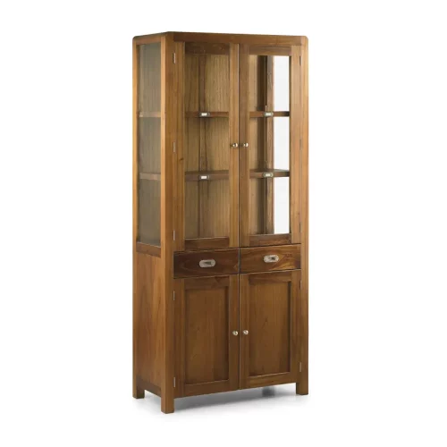 Vitrina en Madera de Mindi con 2 Cajones y 4 Puertas Modelo Flash 85x40x190 Cm - Moycor (1)