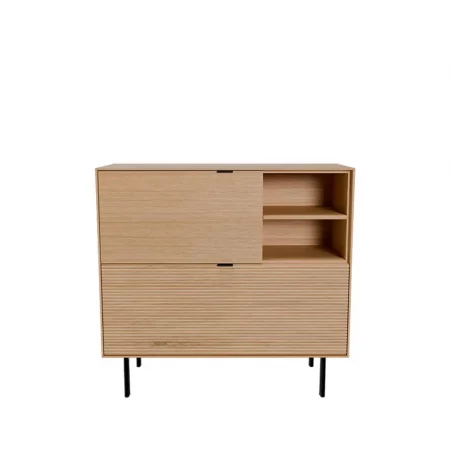 ZapateroCónsola Chapa Roble 2 Puerta + 1 Estante Patas Metal Mod. Tulsa 100x35x95 Cm - Somcasa (2)
