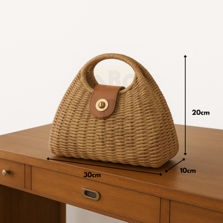 bolso veraniego de palma color marron claro (3)