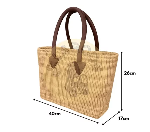 movil Bolso Capazo Recto de Palma Natural con Asas de Cuero 40x17x26 – Hecho a Mano Estilo Boho Artesanal (2)