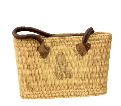 movil Bolso Capazo Recto de Palma Natural con Asas de Cuero 40x17x26 – Hecho a Mano Estilo Boho Artesanal5